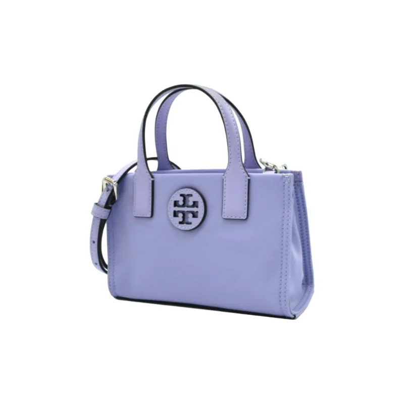 TORY BURCH Ella Satin Nylon Tote Bag Shoulder Bag Crossbody Bag Handbag Mini Unisex Purple-1