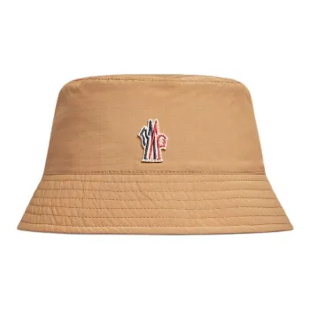 Moncler Polyester Polyamide Bucket Hats Men's Light Brown