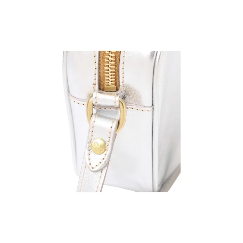 Il Bisonte Cow Leather Crossbody Bag, Shoulder Bag Women's Silver-6
