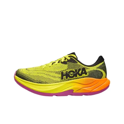 HOKA ONE ONE RINCON 4 Abrasion Resistant Breathable Low Top Running Shoes Women's Yellow Black