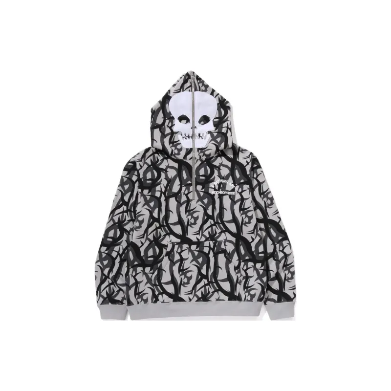 Bape Trial Camo Two Face Half Zip Pullover Hoodie-1