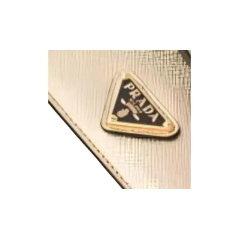 PRADA Saffiano Leather Card Holder Unisex Platinum-3