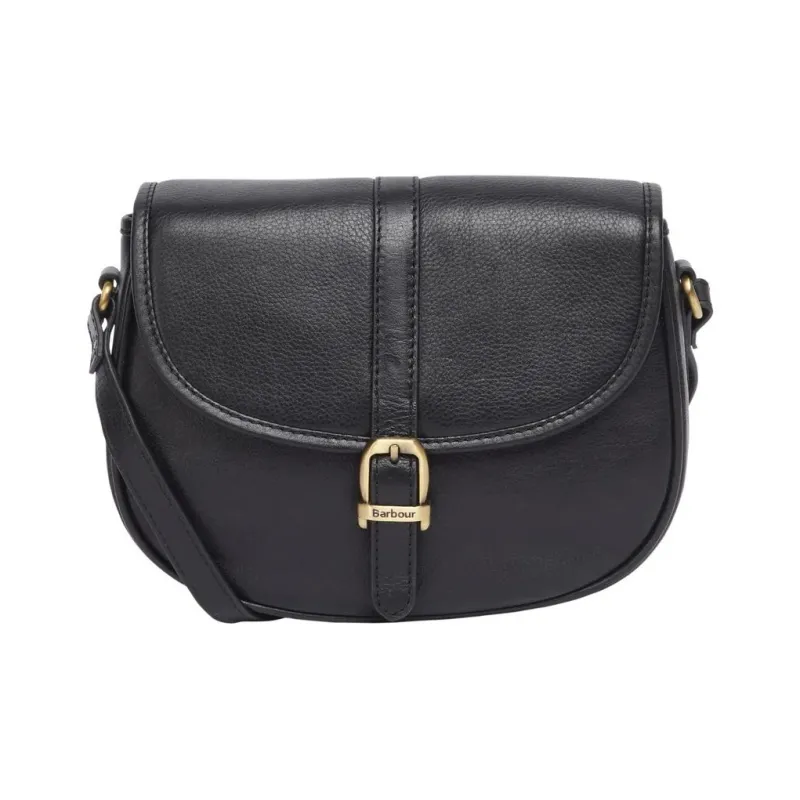 BARBOUR Leather Shoulder Bag Medium Size Women's Black-0