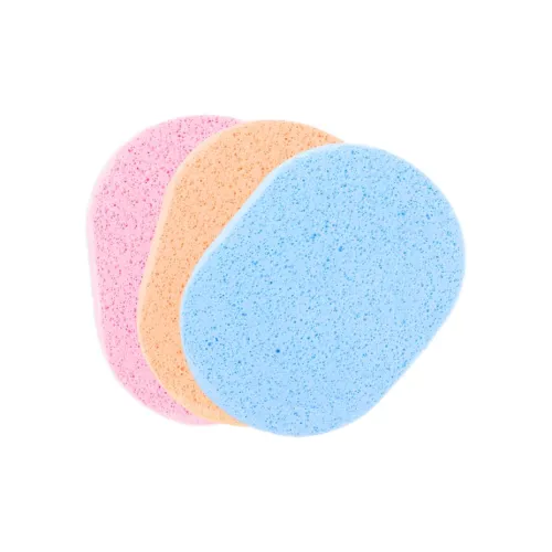 JINGLINGLONG Oval Face Towel 3-Piece Set Random Color Facial Sponge Fine-Thread Bubble-Forming Makeup Removal