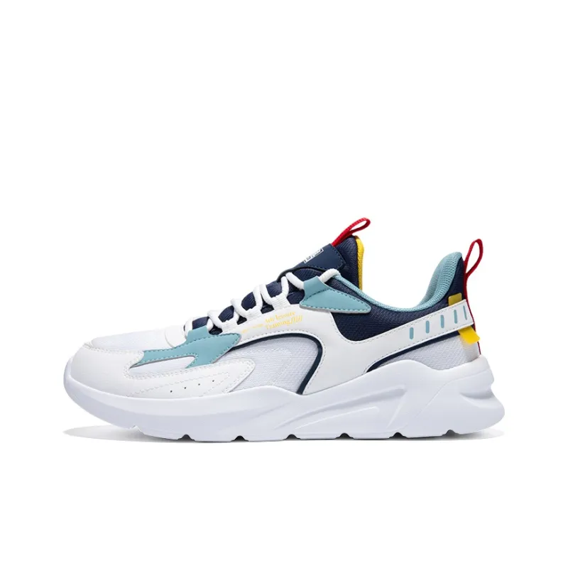 Erke Cushioning Breathable Lightweight Low-Top Casual Shoes Men's Uke White Strait Bay Blue-0