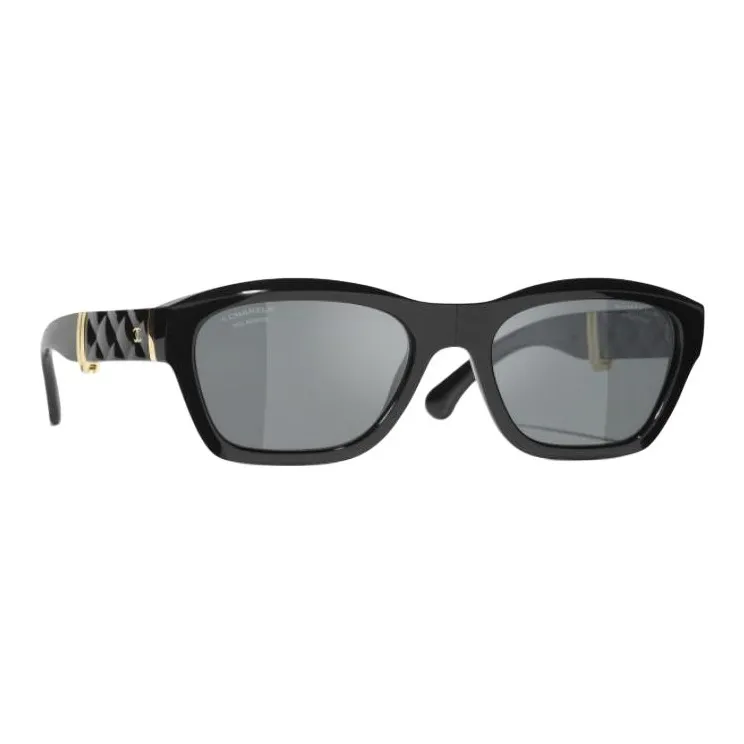 CHANEL Nylon Square Sunglasses Unisex Black-2