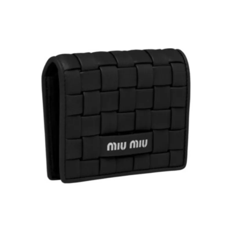 MIU MIU Leather Wallet Men's Black-1