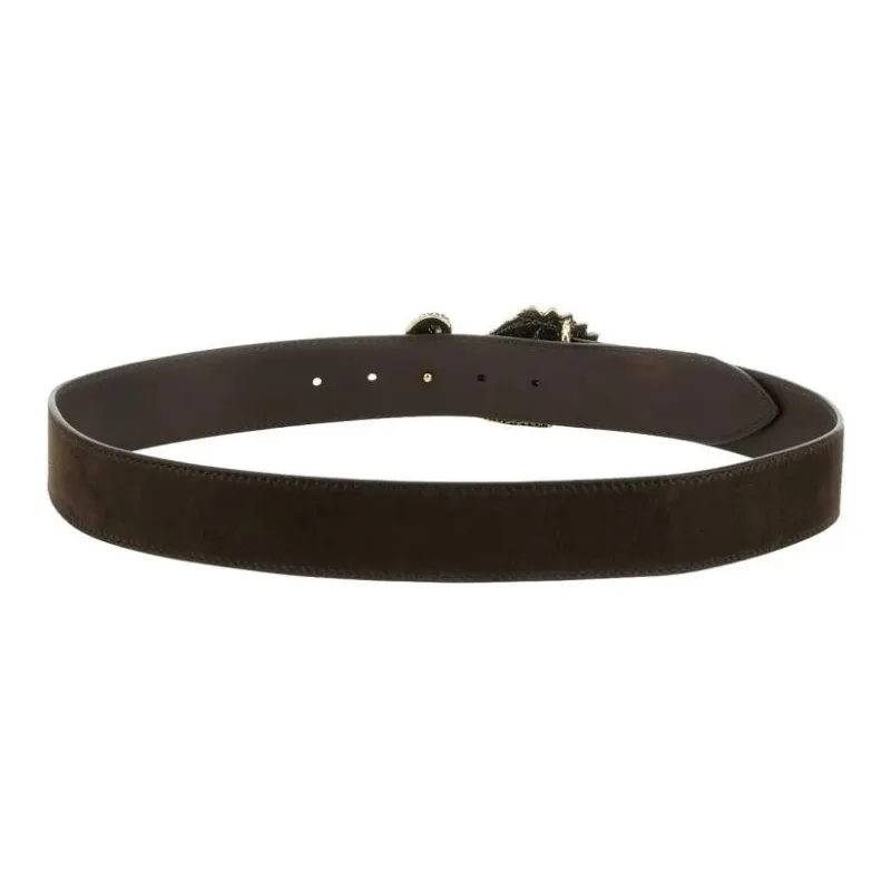 Orciani Cabochon Buckle Nubuck Belt-1