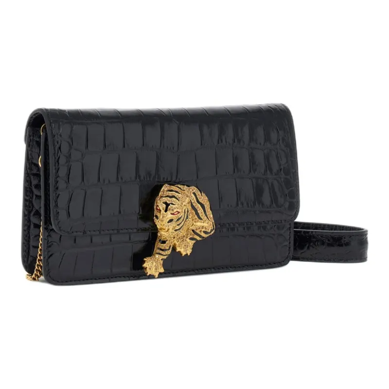 Roberto Cavalli Leather Crossbody Bag Shoulder Bag Women's Black-1