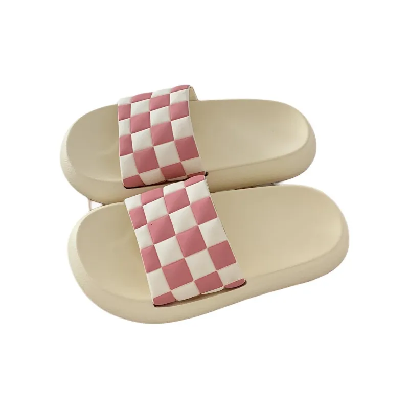 Thin Strips Slippers Unisex, Black White-5