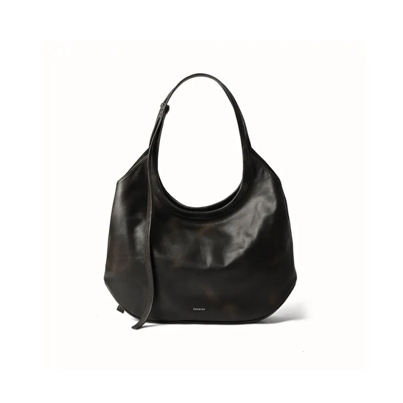 Omentar Cow Head Leather Shoulder Bag Regular Women's Black/Brown/Rubbed Brown-5