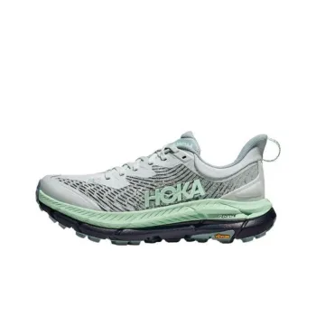 HOKA ONE ONE Mafate Speed 4 Anti Slip Wear Resistant Low Top Trail Running Shoes Women's Gray Green
