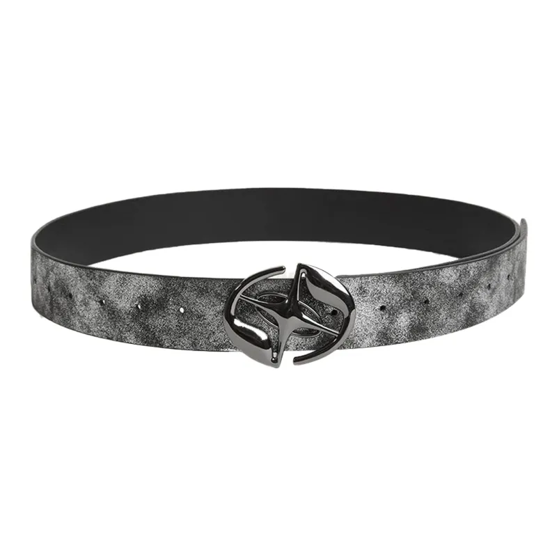IOTS Literary And Vintage Minimalist Style Versatile Fashion Alloy Leather Belts Unisex Width 2.6cm-3