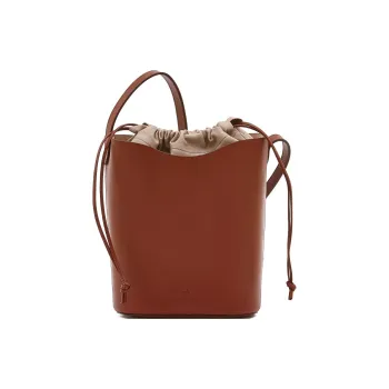 Il Bisonte Cow Leather Bucket Bags Crossbody Bag, Shoulder Bag Women's Dark Brown