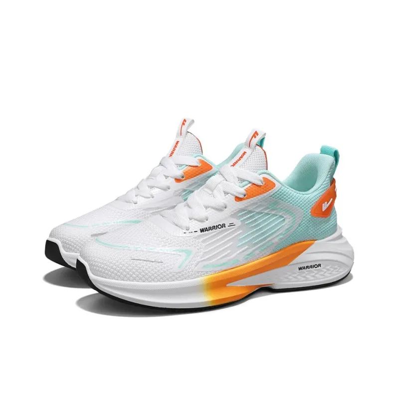 WARRIOR Running Shoes Men Low Top White/Green/Orange/Black-1