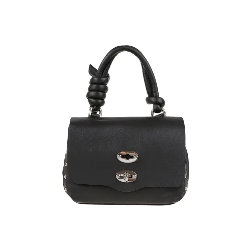 Zanellato Postina Cow Leather Shoulder Bag Crossbody Bag Handbag Women's Black