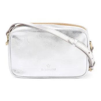 Il Bisonte Cow Leather Crossbody Bag, Shoulder Bag Women's Silver