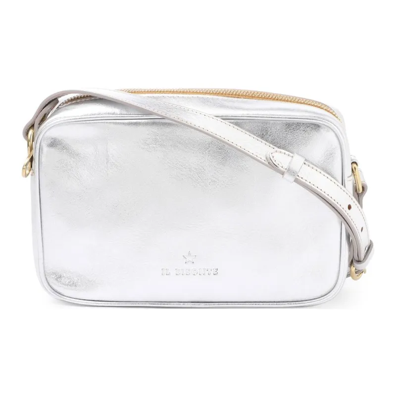 Il Bisonte Cow Leather Crossbody Bag, Shoulder Bag Women's Silver-0