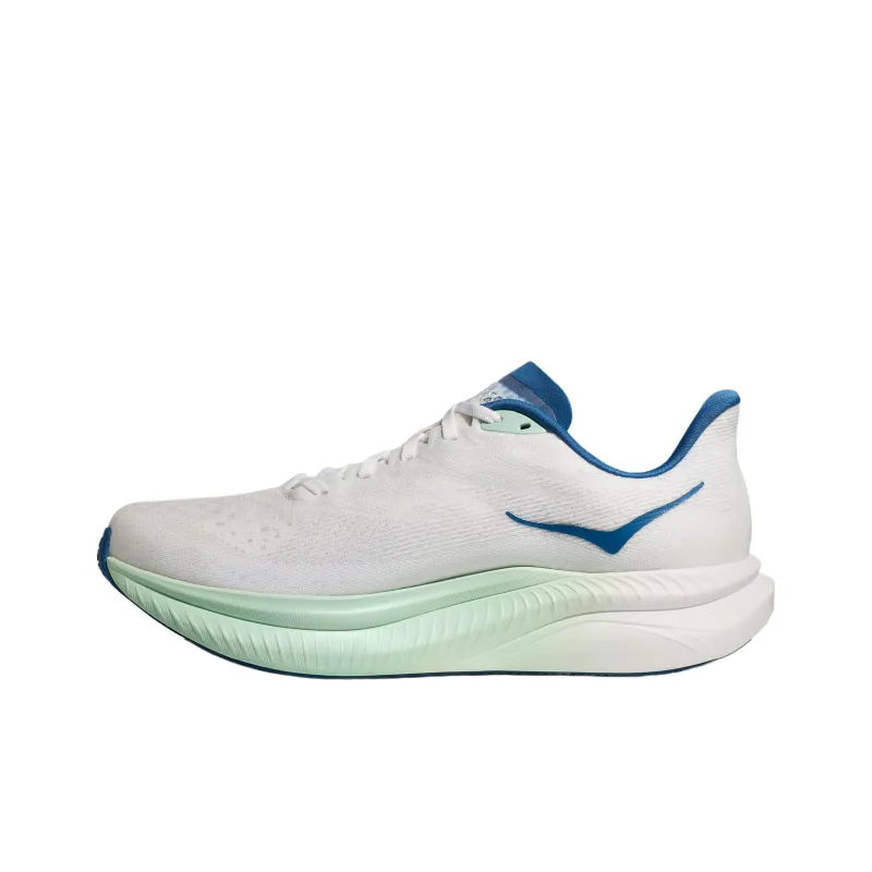 HOKA ONE ONE MACH 6 Abrasion Resistant, Breathable, Lightweight Low Top Training Shoes Men's White Loose Fit-1