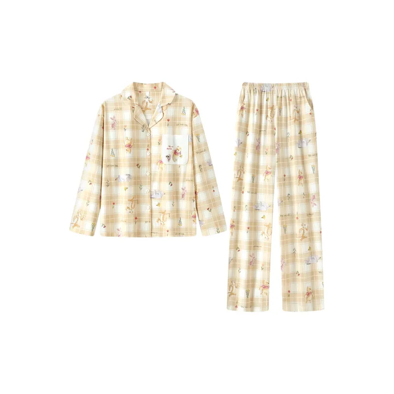 Gongdie x Disney Pajama Set Women's Yellow Apricot Color-0