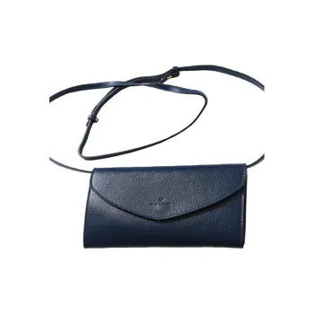 Il Bisonte Leather Crossbody Bag, Shoulder Bag Women's Marine Blue