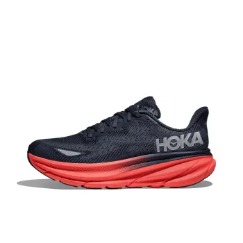 HOKA ONE ONE Clifton 9 Slip-Resistant Breathable Low-Top Casual Running Shoes Men's Black Red