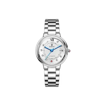 RENOVO Dreamy Blue Balloon Quartz Movement Steel Strap Chinese Watches Women's Watch White Dial