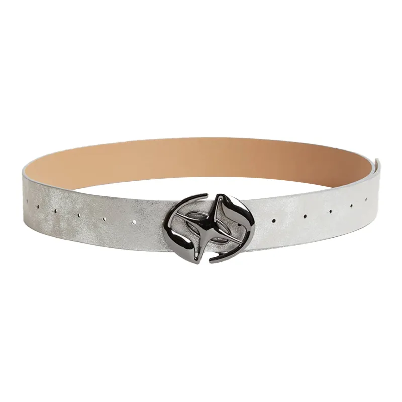 IOTS Literary And Vintage Minimalist Style Versatile Fashion Alloy Leather Belts Unisex Width 2.6cm-5