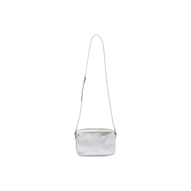 Il Bisonte Cow Leather Crossbody Bag, Shoulder Bag Women's Silver-1