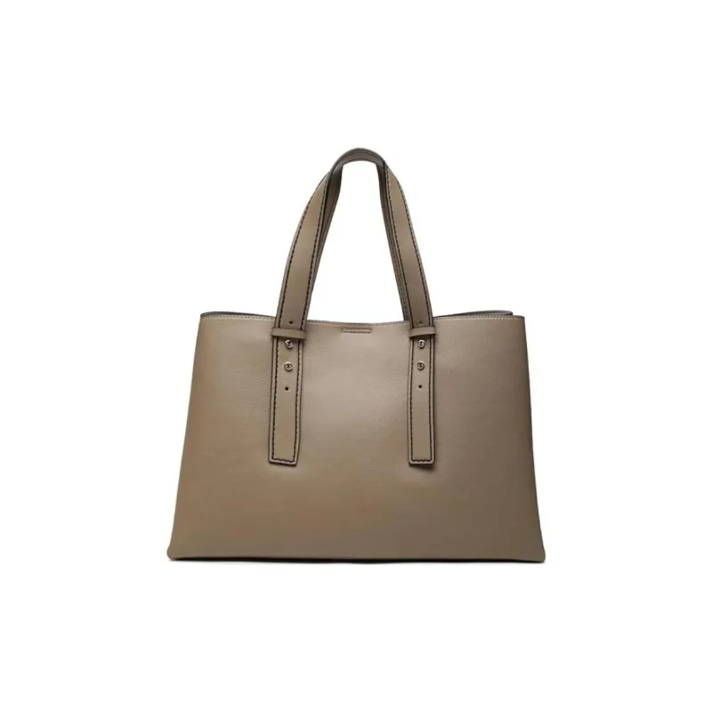ARMANI EXCHANGEAE Leather Tote Bag, Shopping Bag, Handbag Women's Taupe-2