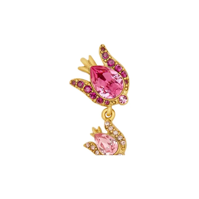 Oscar De La Renta Crystal Rose Drop Earrings-1