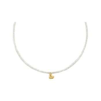 Monica Vinader Heart Mini Pearl Necklace