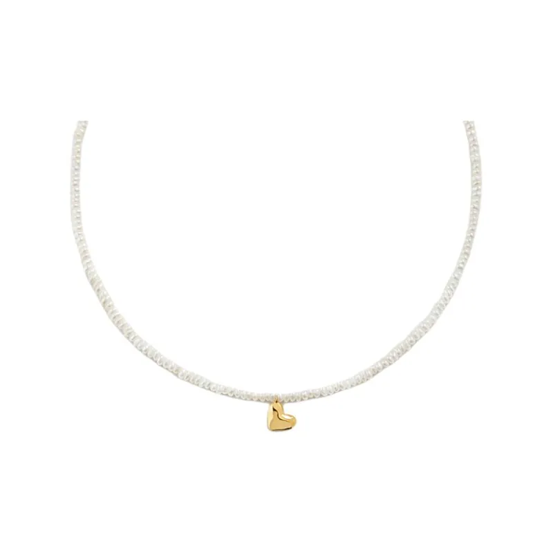 Monica Vinader Heart Mini Pearl Necklace-0