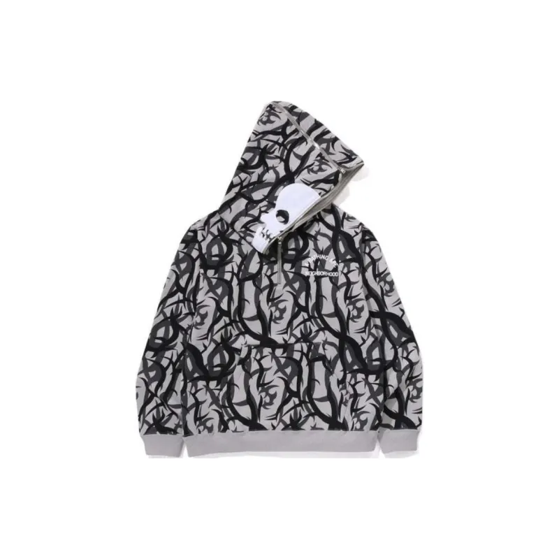 Bape Trial Camo Two Face Half Zip Pullover Hoodie-4