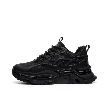 JEEP SPIRIT Cushioning Wear-Resistant Low-Top Chunky Sneakers Men's Graphite Black