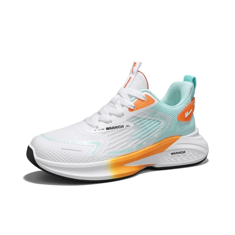 WARRIOR Running Shoes Men Low Top White/Green/Orange/Black-2