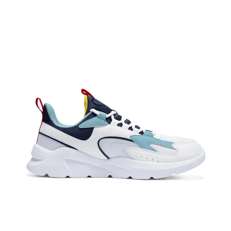 Erke Cushioning Breathable Lightweight Low-Top Casual Shoes Men's Uke White Strait Bay Blue-1