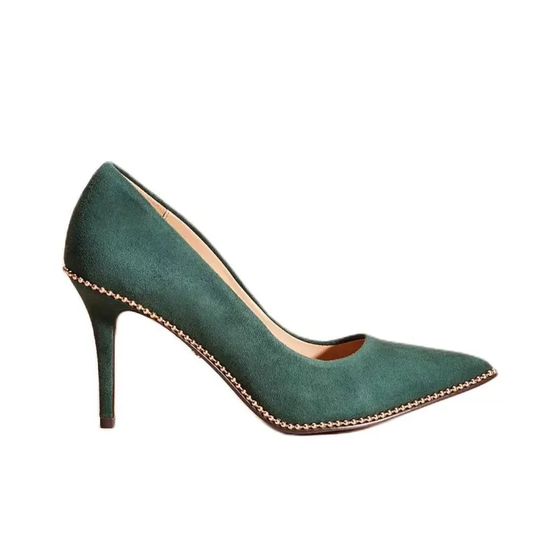 COACH Waverly Slim Heel High Heels 8.9cm Women's Green-1