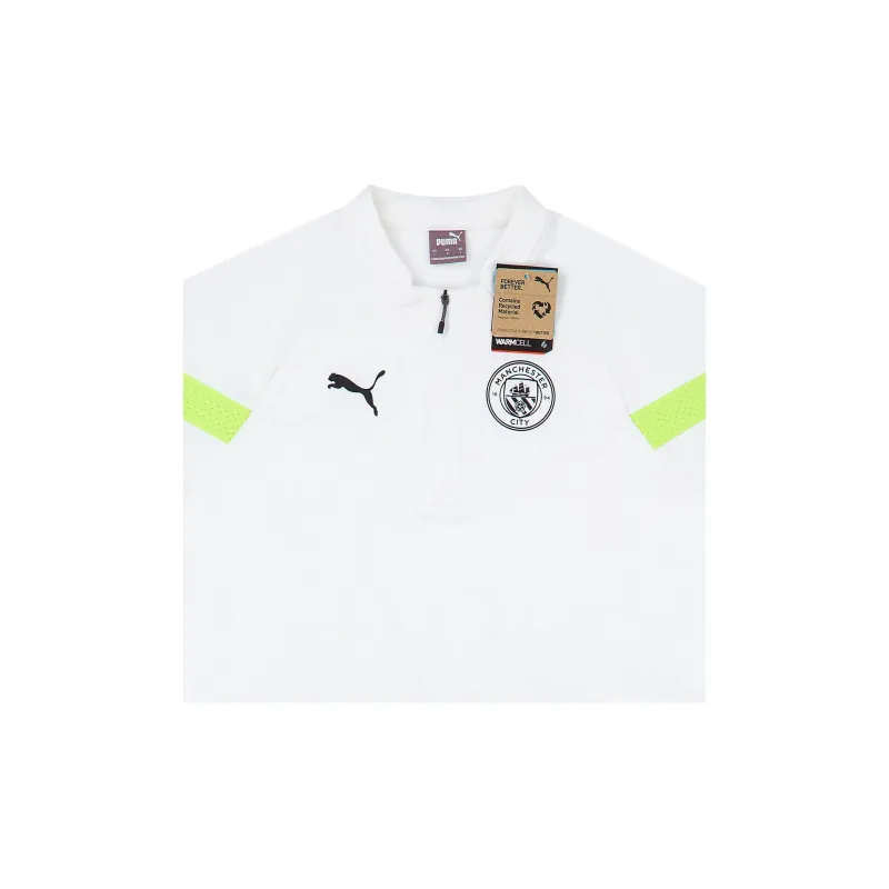 PUMA 2022 23 Manchester City 1/4 Zip Training Fleece Soccer Jerseys Unisex White-2