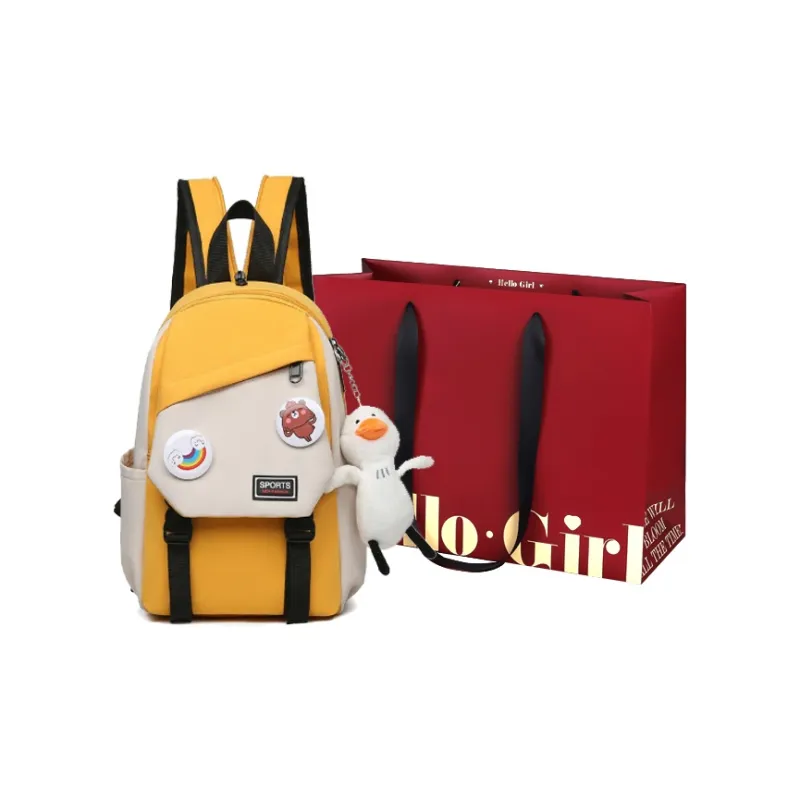 GOX Canvas Backpack Regular Unisex Black/Yellow/Blue/Burgundy-3