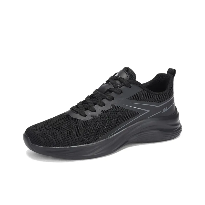 Warrior Cushioning, Breathable, Quick Dry, Lightweight Low Top Casual Running Shoes Men's All Black-1