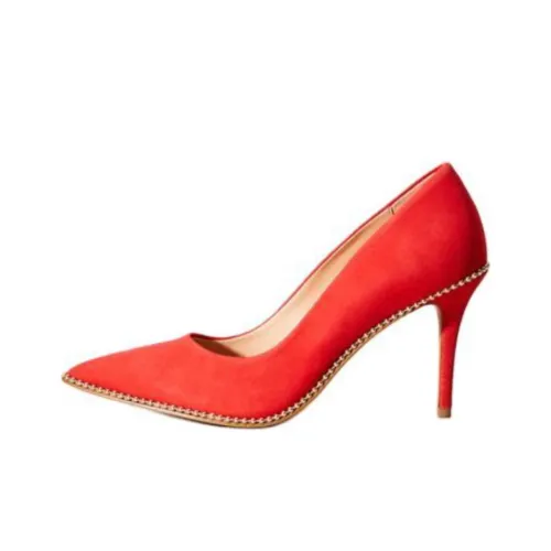 COACH Waverly Slim Heel High Heels 8.9cm Women's Red