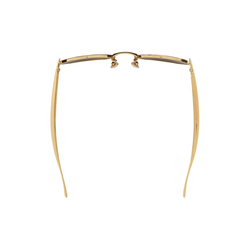 Bottega Veneta Metal Oval Sunglasses Women's Gold-2