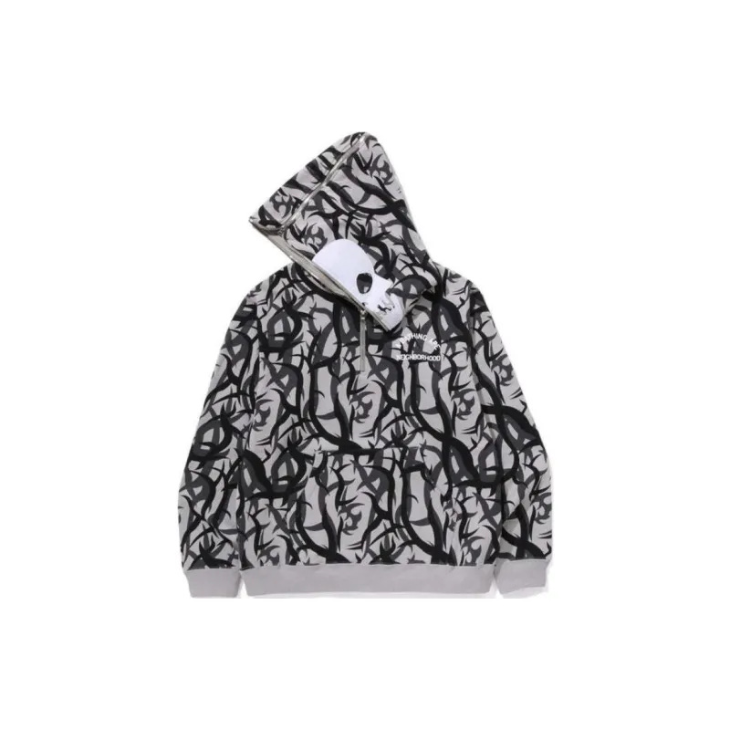 Bape Trial Camo Two Face Half Zip Pullover Hoodie-3