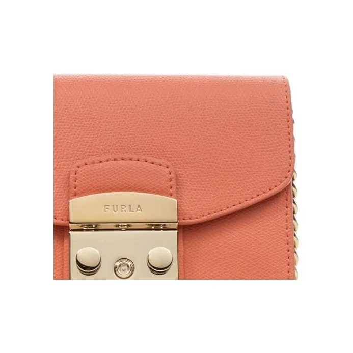 Furla Metropolis Collection Leather Shoulder Bag, Crossbody Bag Mini Women's Pink-4