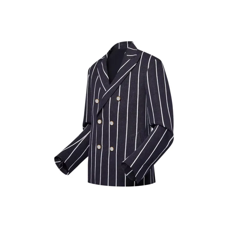 LOUIS VUITTON Double-Breasted Linen And Cotton Blend Tailored Jacket-2