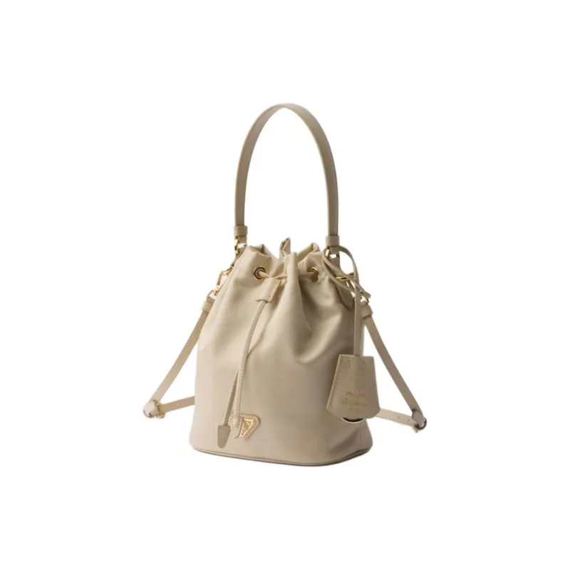 PRADA Re EditionRe Nylon Polyamide Bucket Bag, Shoulder Bag, Crossbody Bag, Handbag Mini Women's Sandy Beige-1