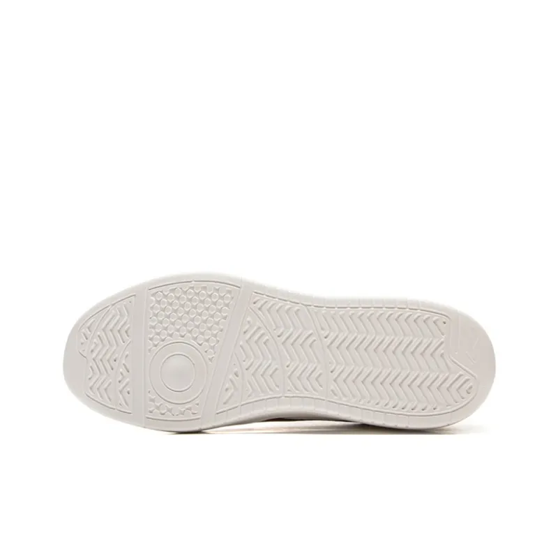 LiNing Non-slip Wear-resistant Shock Absorption Low-Top Casual Shoes Men's White Red-4