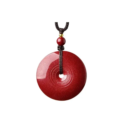 Renyu Jewelry Cinnabar Chinoiserie Chinese Fashion Trend Exquisite Carving Reconstructed Cinnabar Necklace Unisex