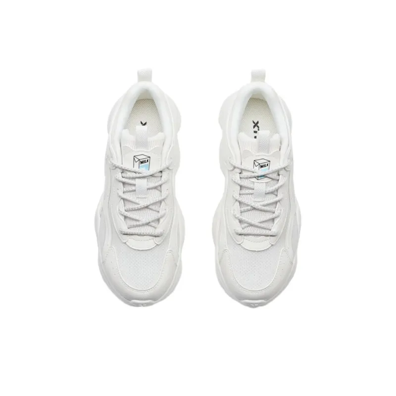 XTEP Cushioned Slip-Resistant Abrasion-Resistant Low-Top Casual Shoes Women's Sail White-3